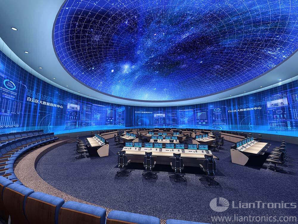 Pared LED panorámica en el centro de control de Big Data de Guiyang, China